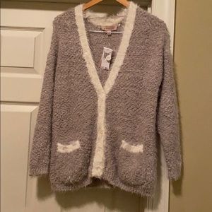 Philosophy Cardigan Tan and White